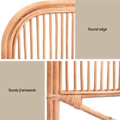 Queen Size | Nero Rattan Bed Headboard - Pine