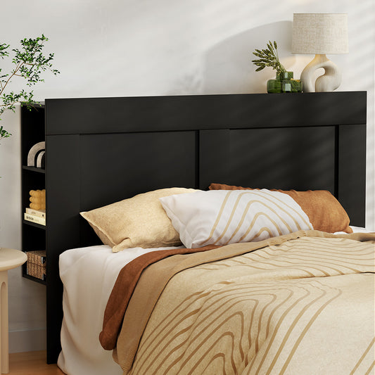 Queen Size | Cabi Bed Headboard with Shelves - Black