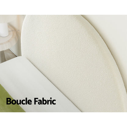 Double Size | Grei Bed Headboard - White Boucle