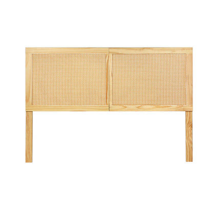Double Size | Ribo Rattan Bed Headboard - Pine