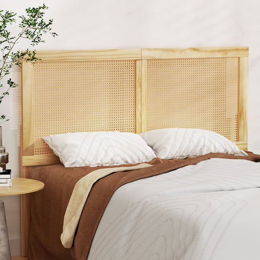 Double Size | Ribo Rattan Bed Headboard - Pine