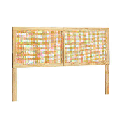 Queen Size | Ribo Rattan Bed Headboard - Pine