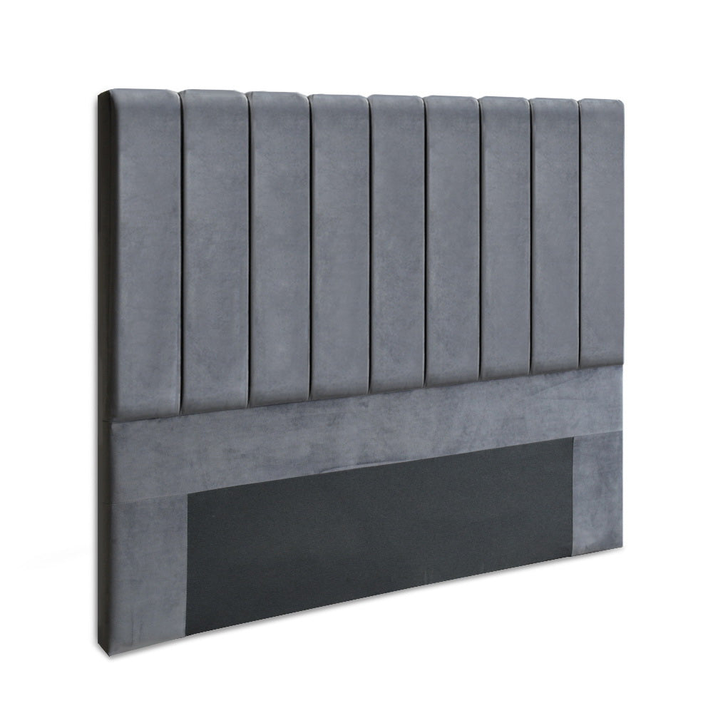 Double Size | Sala Velvet Bed Headboard - Grey