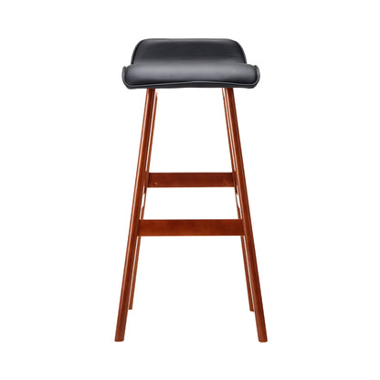 Set of 2 Sliva Wooden Bar Stools - Black