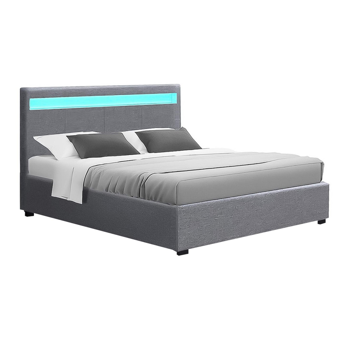 Cole Double LED Gas Lift Bed Frame - Grey