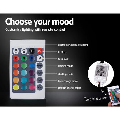 Cole Double LED Gas Lift Bed Frame - White