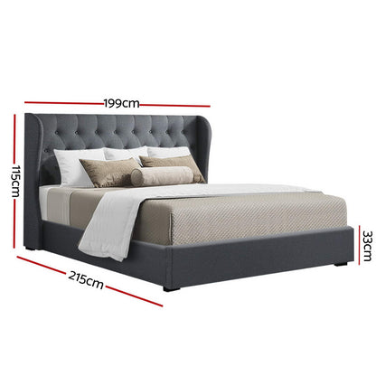 Issa King Gas Lift Bed Frame - Charcoal