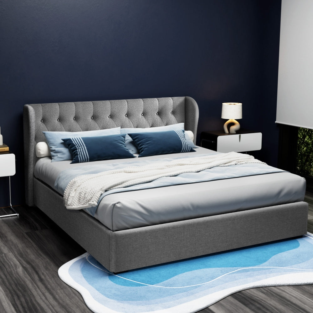 Issa King Gas Lift Bed Frame - Grey