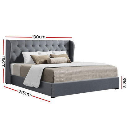 Issa King Gas Lift Bed Frame - Grey