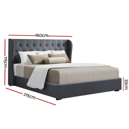 Issa Queen Gas Lift Bed Frame - Charcoal
