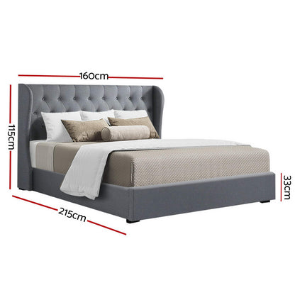 Issa Queen Gas Lift Bed Frame - Grey