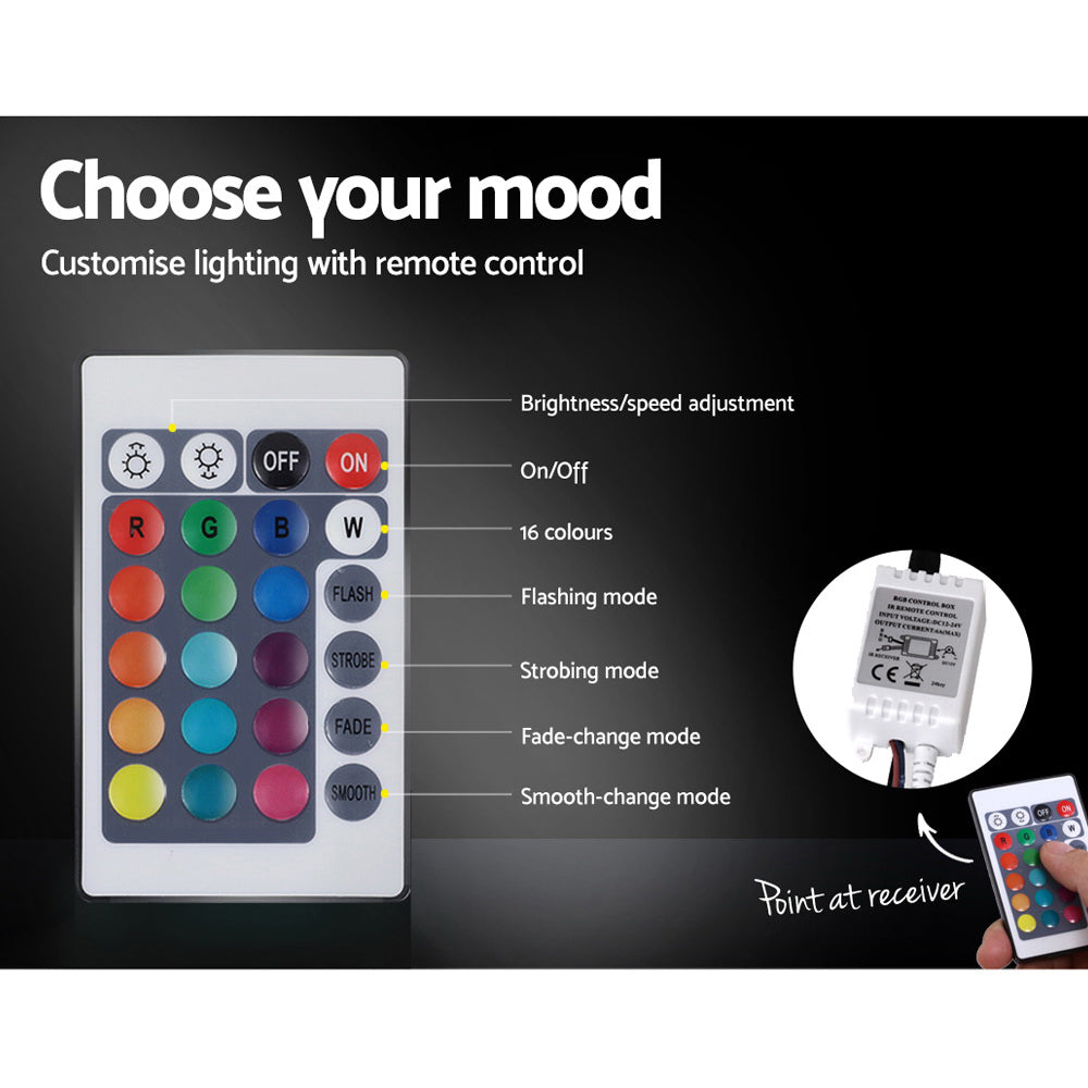 Lumi Double LED Gas Lift Bed Frame - White