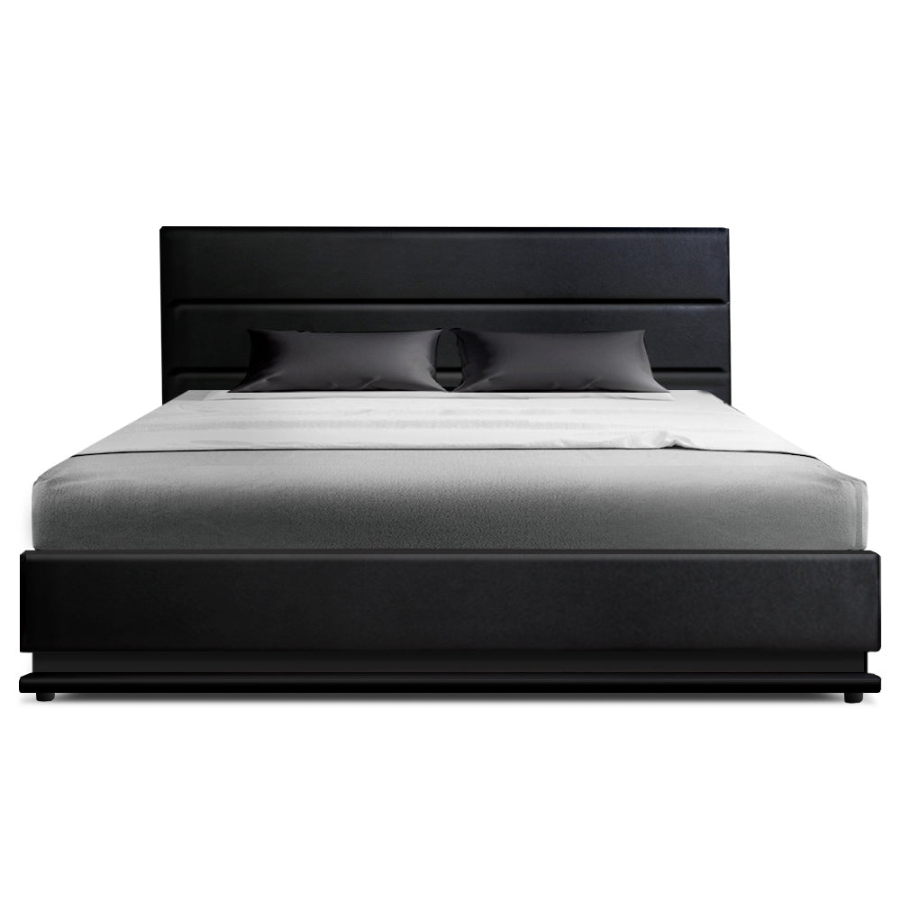 Lumi King LED Gas Lift Bed Frame - Black