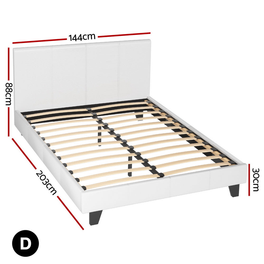 Neo Double Bed Frame - White