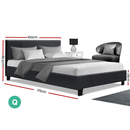 Neo Queen Bed Frame - Charcoal