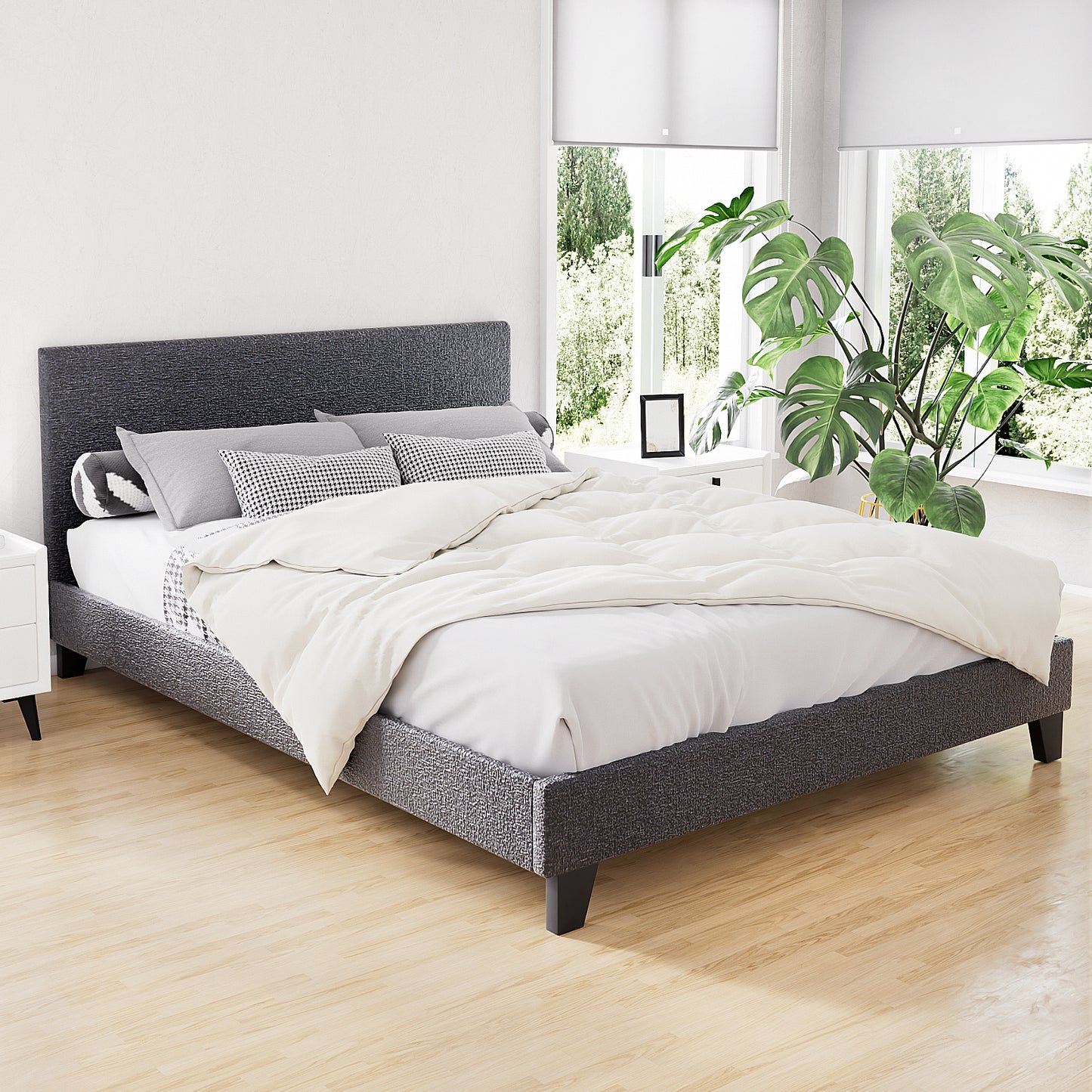 Neo Queen Bed Frame - Charcoal
