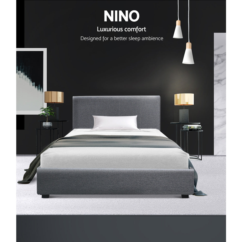 Nino King Single Gas Lift Bed Frame - Grey