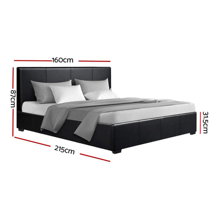 Nino Gas Lift Queen Bed Frame - Black