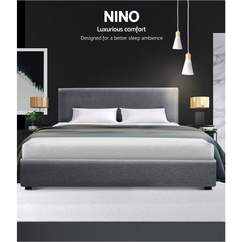 Nino Gas Lift Queen Bed Frame - Grey