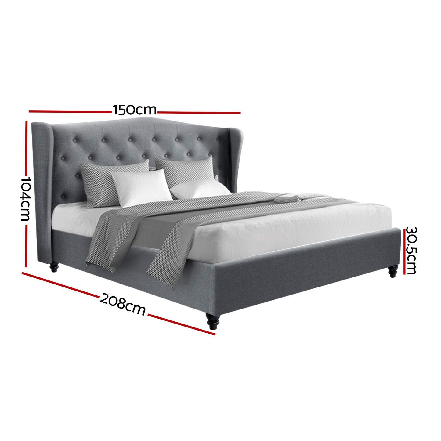 Pier Double Bed Frame - Grey