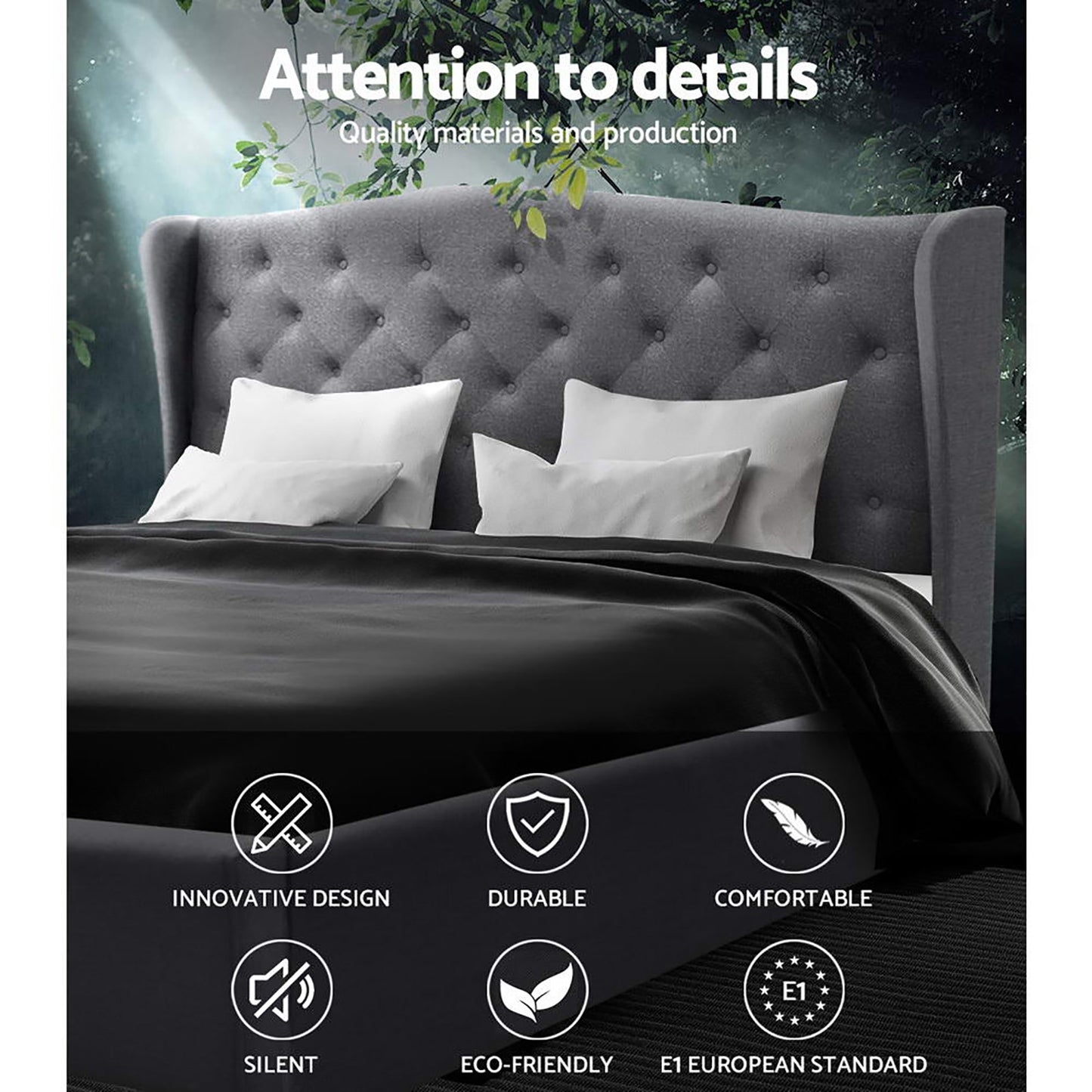 Pier Double Bed Frame - Grey