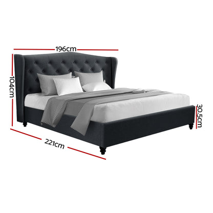 Pier King Bed Frame - Charcoal
