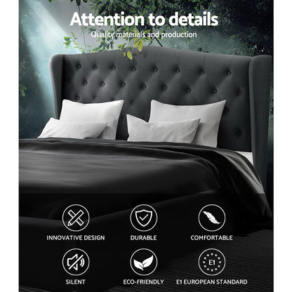 Pier King Bed Frame - Charcoal