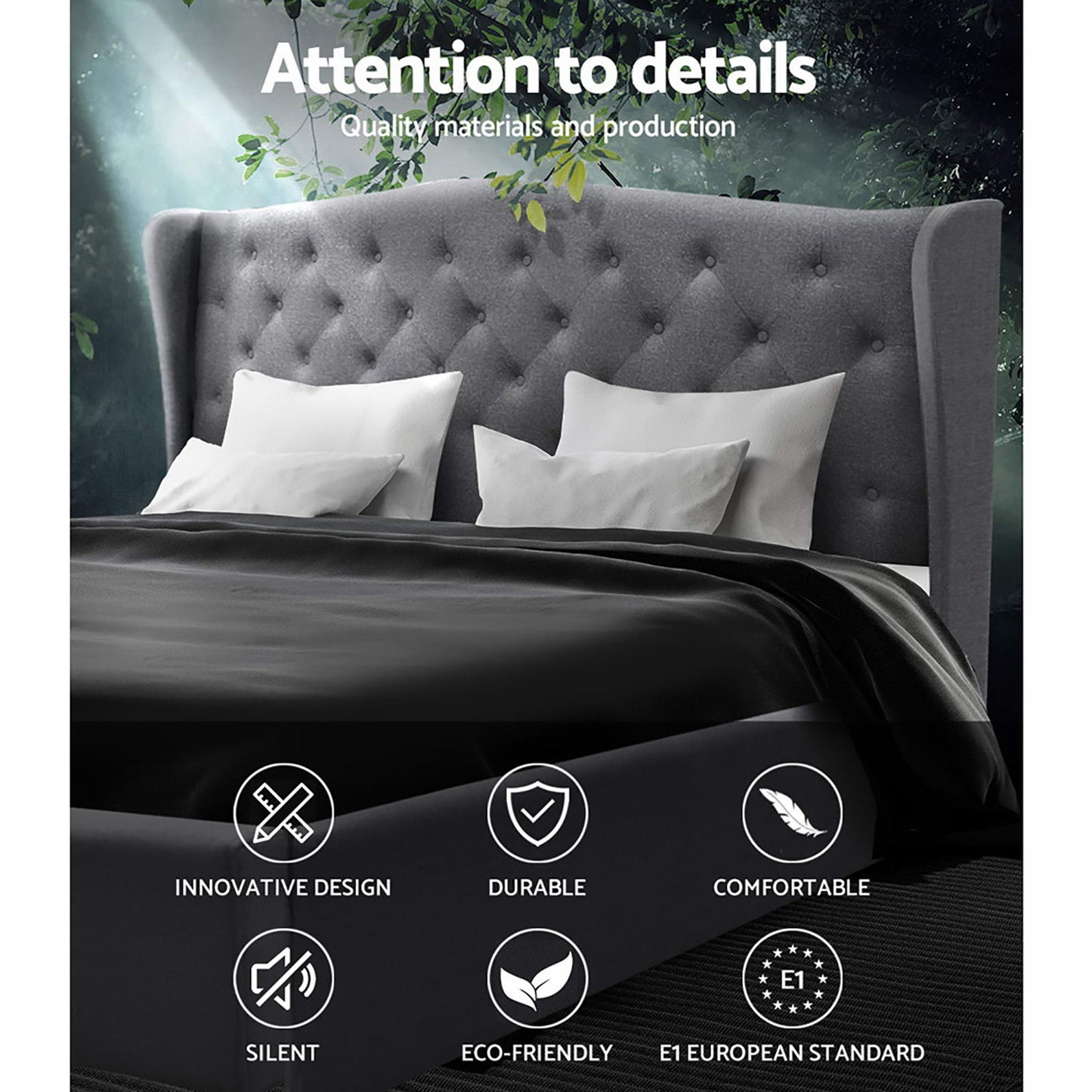 Pier King Bed Frame - Grey