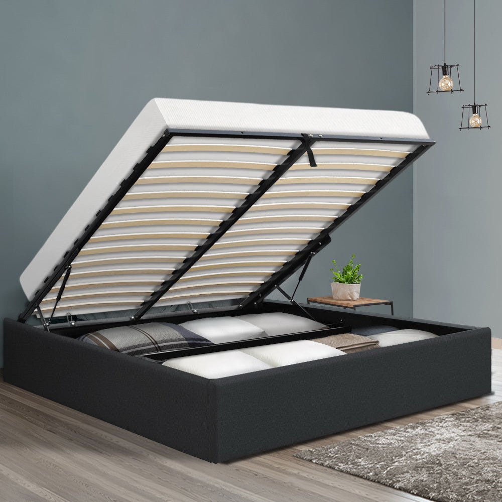 Toki Double Gas Lift Bed Frame - Charcoal