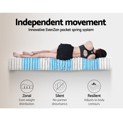 King Single Gas Lift Bed Frame with Luna Memory Foam Mattress - Grey