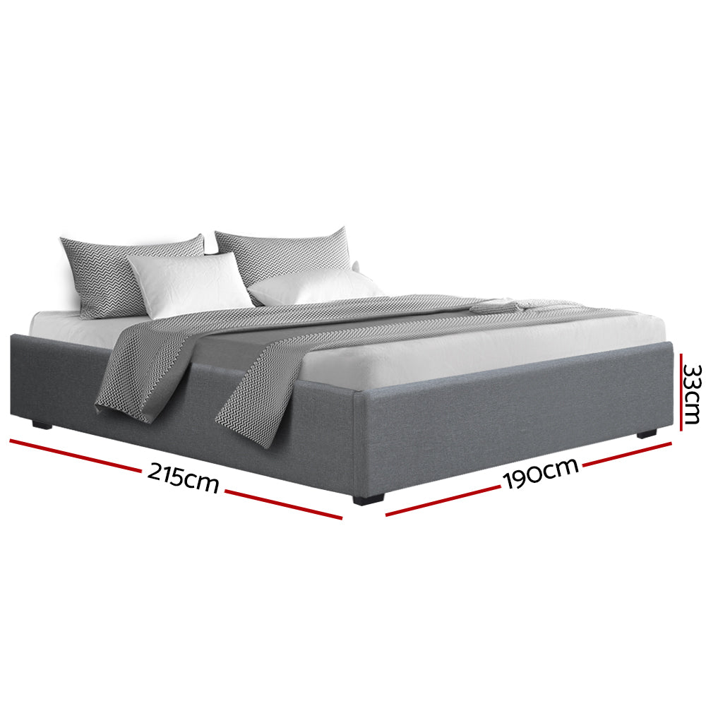 Toki King Gas Lift Bed Frame - Grey