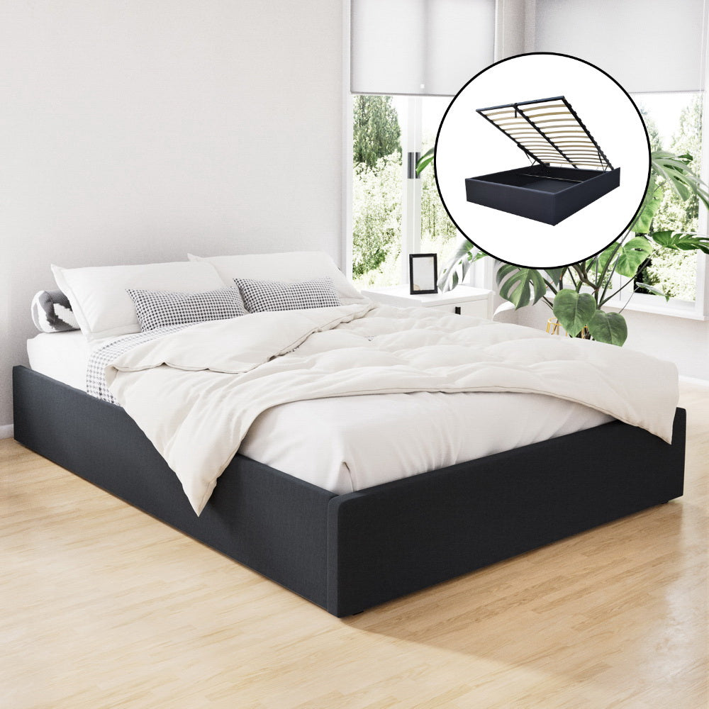 Toki Queen Gas Lift Bed Frame - Charcoal