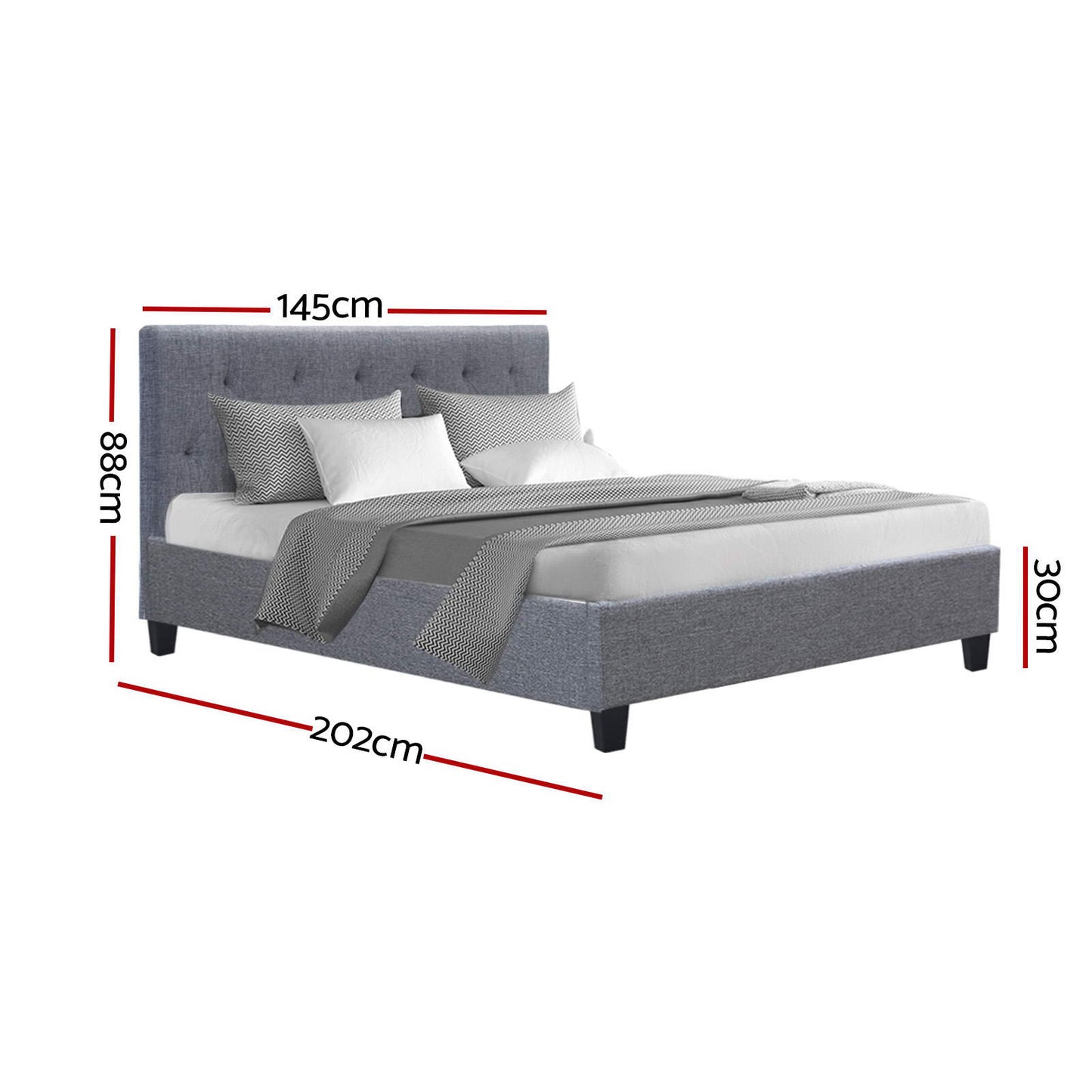 Vanke Double Bed Frame - Grey