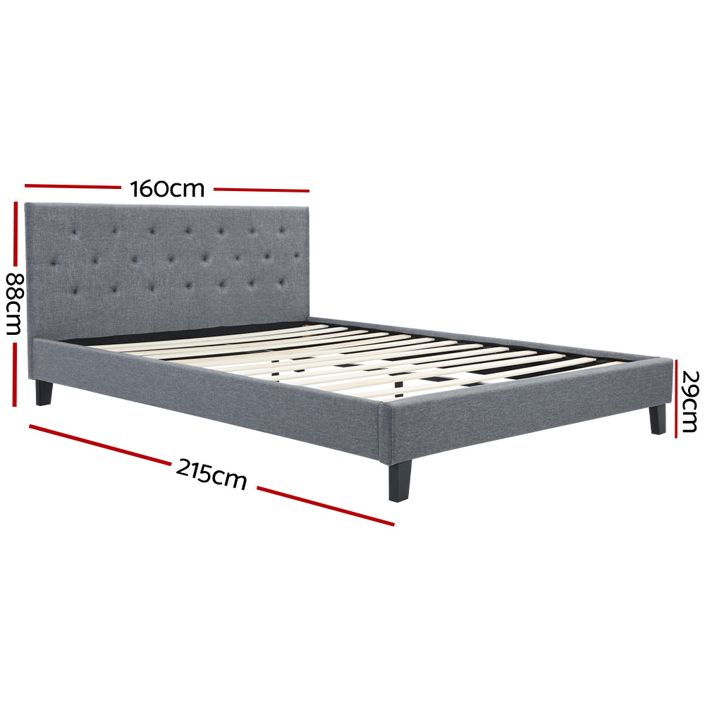 Vanke Queen Bed Frame - Grey