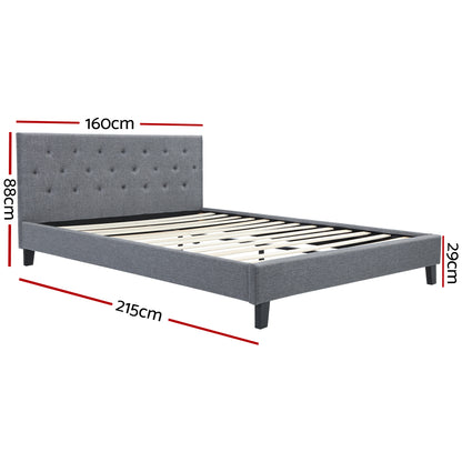Vanke Queen Bed Frame - Grey