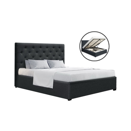 Vila Double Gas Lift Bed Frame - Charcoal