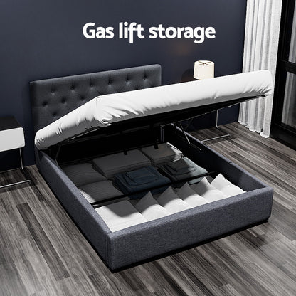 Vila Double Gas Lift Bed Frame - Charcoal