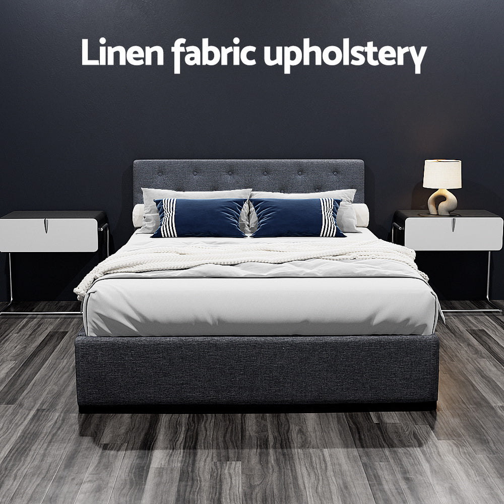 Vila Double Gas Lift Bed Frame - Charcoal