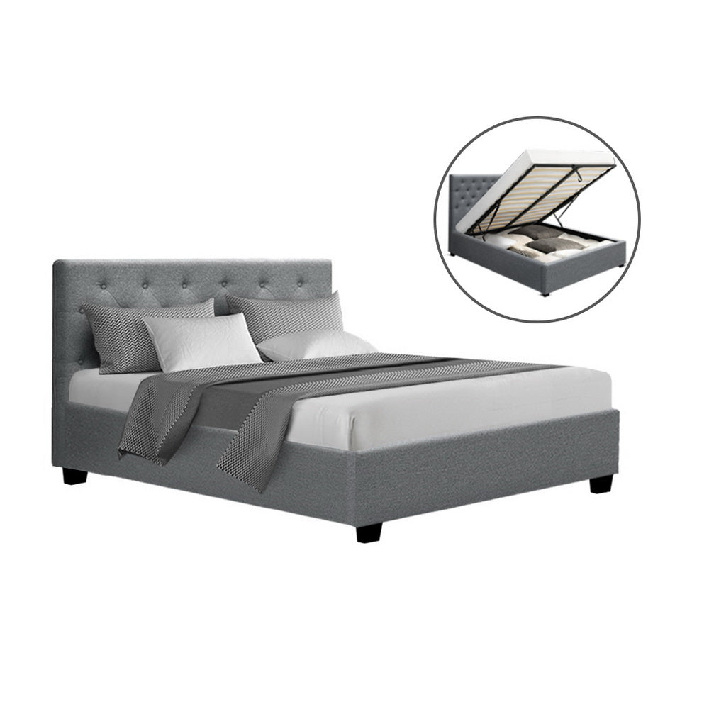 Vila Gas Lift Double Bed Frame - Grey