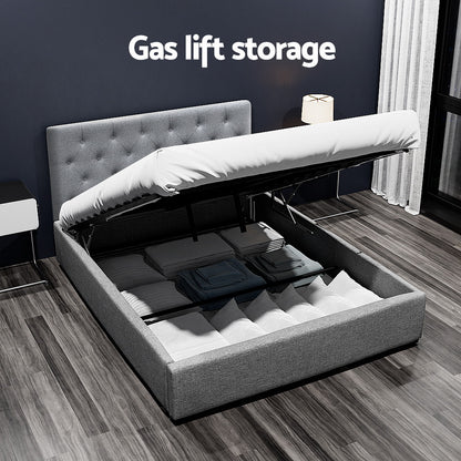 Vila Gas Lift Double Bed Frame - Grey