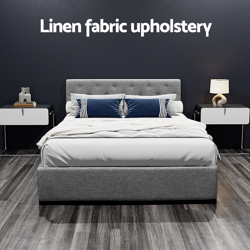 Vila Gas Lift Double Bed Frame - Grey