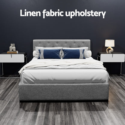 Vila Gas Lift Double Bed Frame - Grey