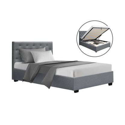 Vila King Single Gas Lift Bed Frame - Grey
