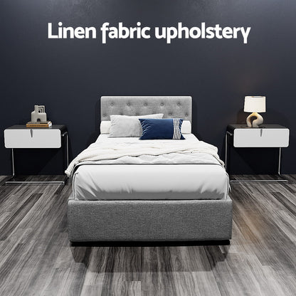 Vila King Single Gas Lift Bed Frame - Grey