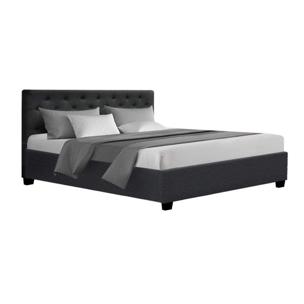 Vila Queen Gas Lift Bed Frame - Charcoal