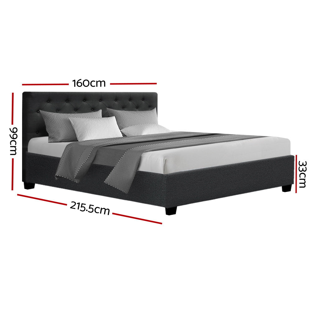 Vila Queen Gas Lift Bed Frame - Charcoal