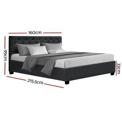 Vila Queen Gas Lift Bed Frame - Charcoal