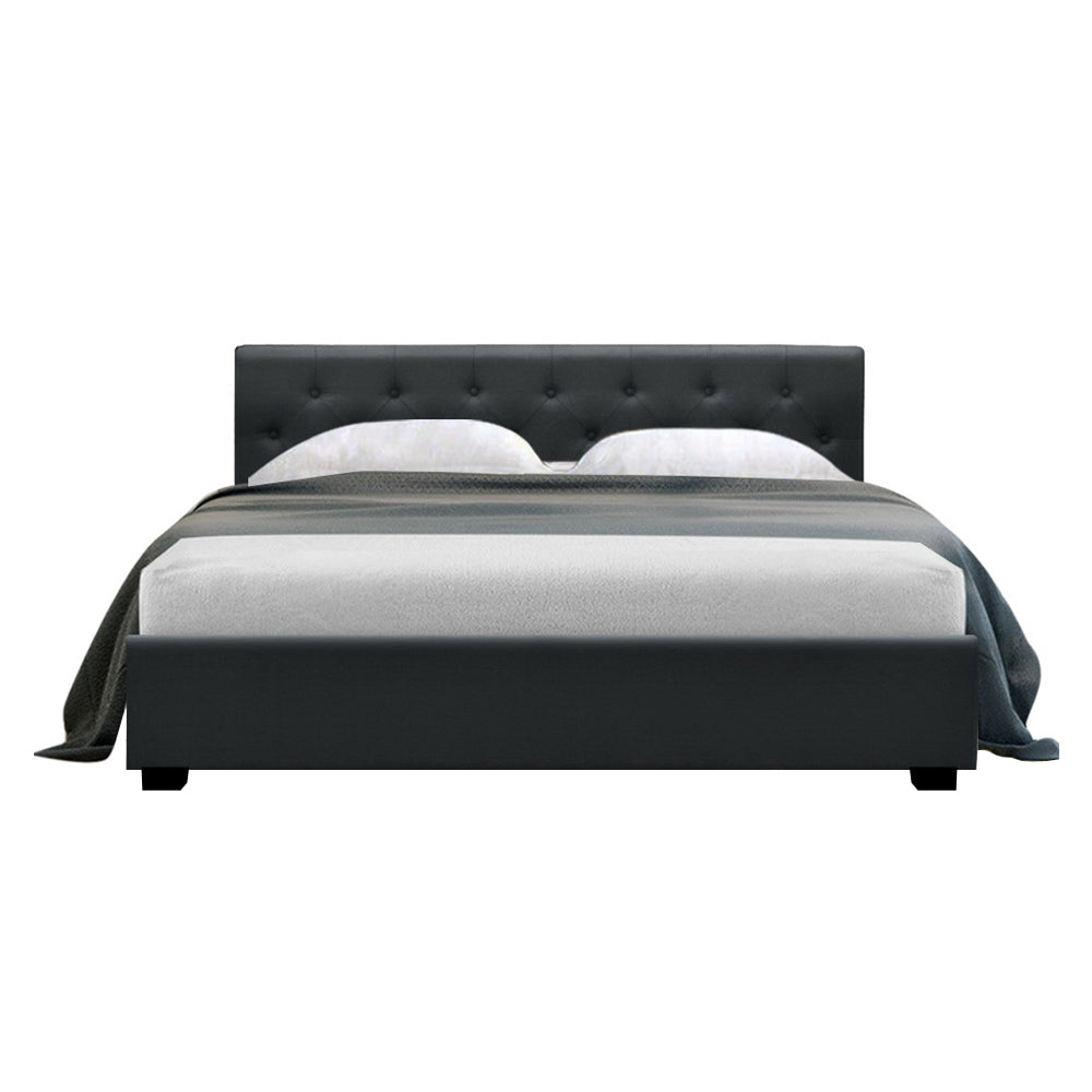 Vila Queen Gas Lift Bed Frame - Charcoal