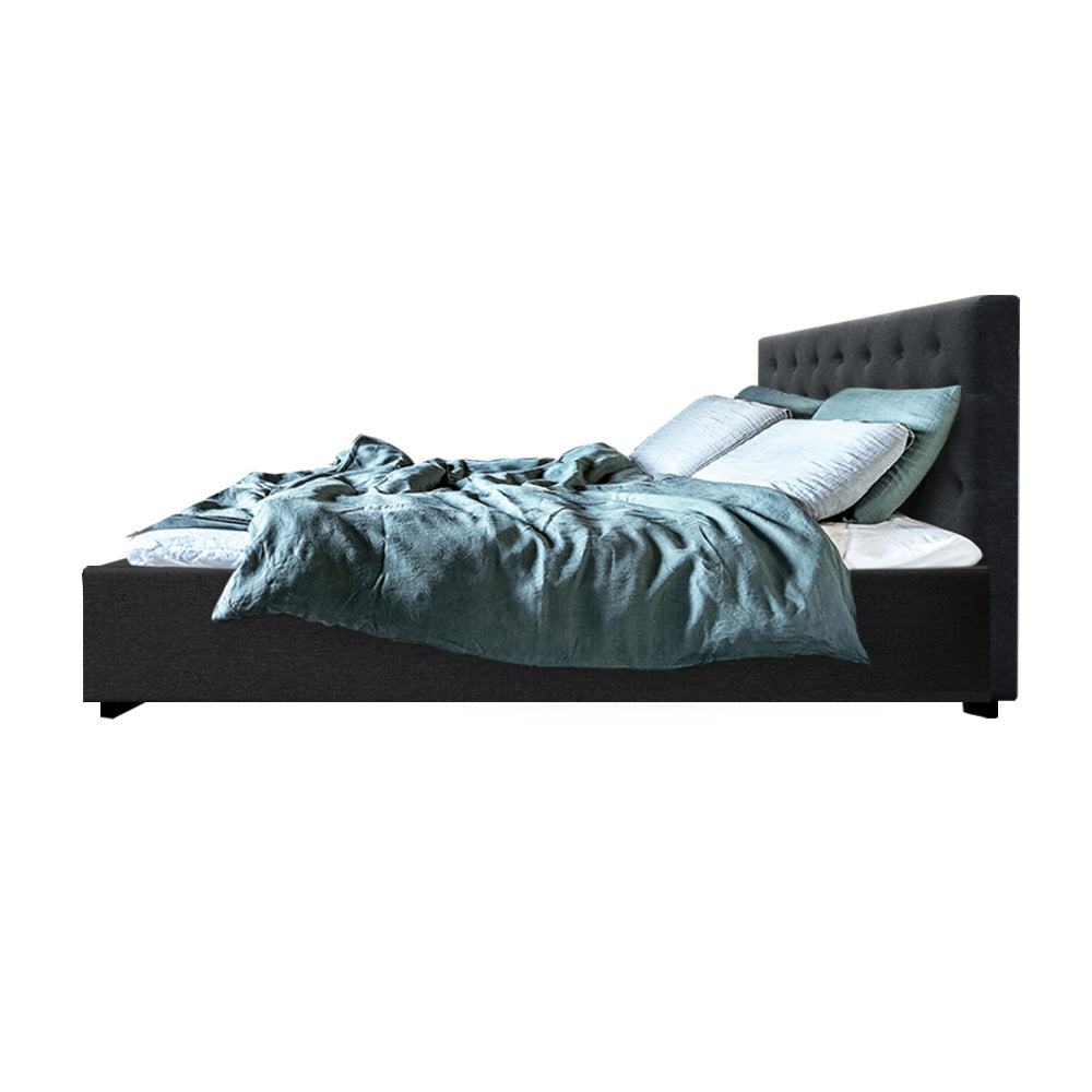 Vila Queen Gas Lift Bed Frame - Charcoal