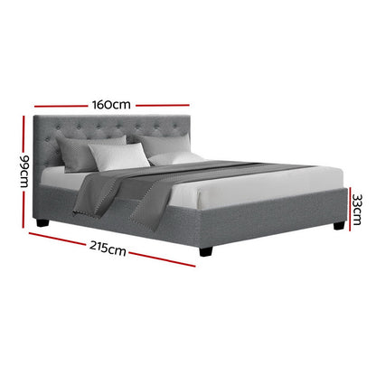 Vila Gas Lift Queen Bed Frame - Grey